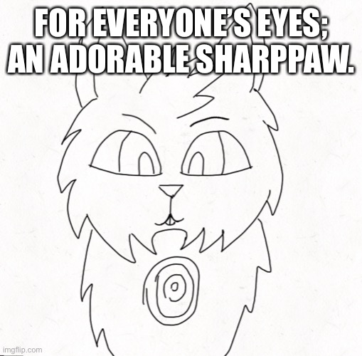 Just let your eyes see this. | FOR EVERYONE’S EYES; AN ADORABLE SHARPPAW. | made w/ Imgflip meme maker