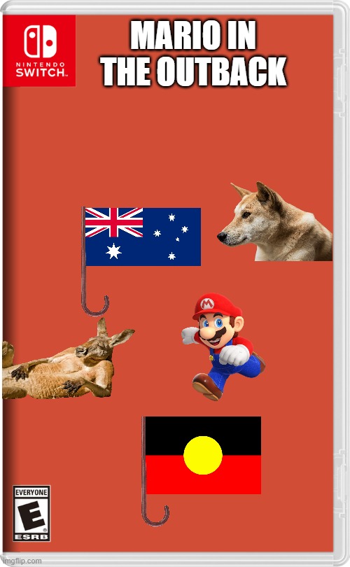 Nintendo Switch | MARIO IN THE OUTBACK | image tagged in nintendo switch | made w/ Imgflip meme maker