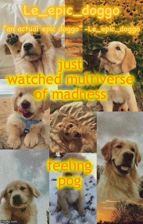 Doggo temp by doggo. Wait what that’s confusing | just watched multiverse of madness; feeling pog | image tagged in doggo temp by doggo wait what that s confusing | made w/ Imgflip meme maker
