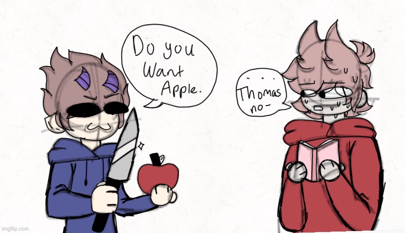 Tom put the knife down- | image tagged in eddsworld,tom,holding knife | made w/ Imgflip meme maker
