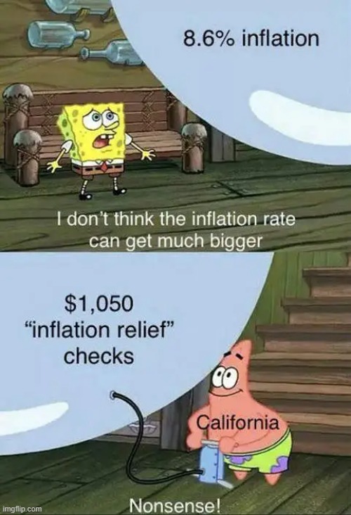 Communistic California | image tagged in california,inflation,check,communism | made w/ Imgflip meme maker