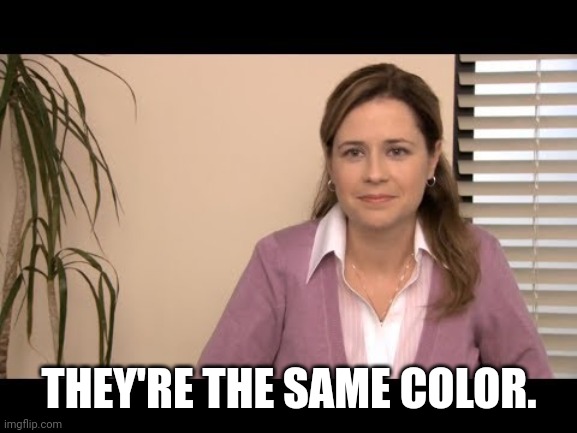 They're the same picture | THEY'RE THE SAME COLOR. | image tagged in they're the same picture | made w/ Imgflip meme maker