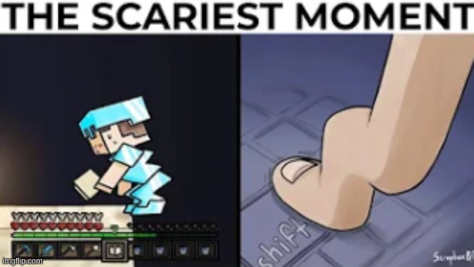 Bridging over the End is some the scariest stuff ever | image tagged in minecraft | made w/ Imgflip meme maker