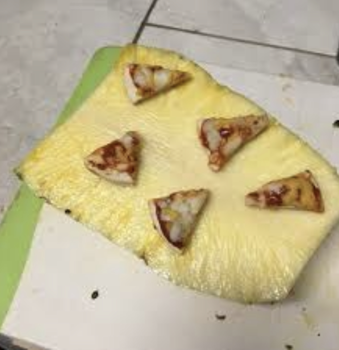 Pizza on pineapple Blank Meme Template
