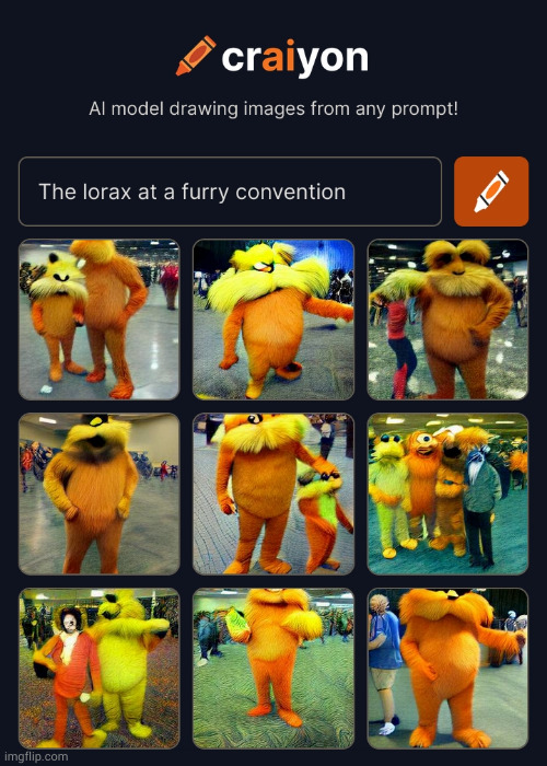 who's the goofy ahh dude fursuiting as the Lorax | made w/ Imgflip meme maker