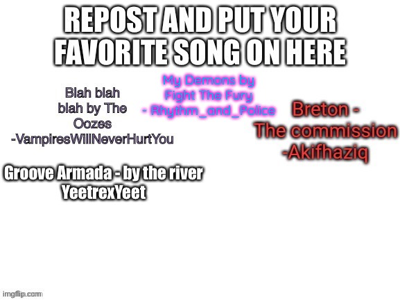 btw fight the fury was a heavier side project of skillet | My Demons by Fight The Fury - Rhythm_and_Police | made w/ Imgflip meme maker