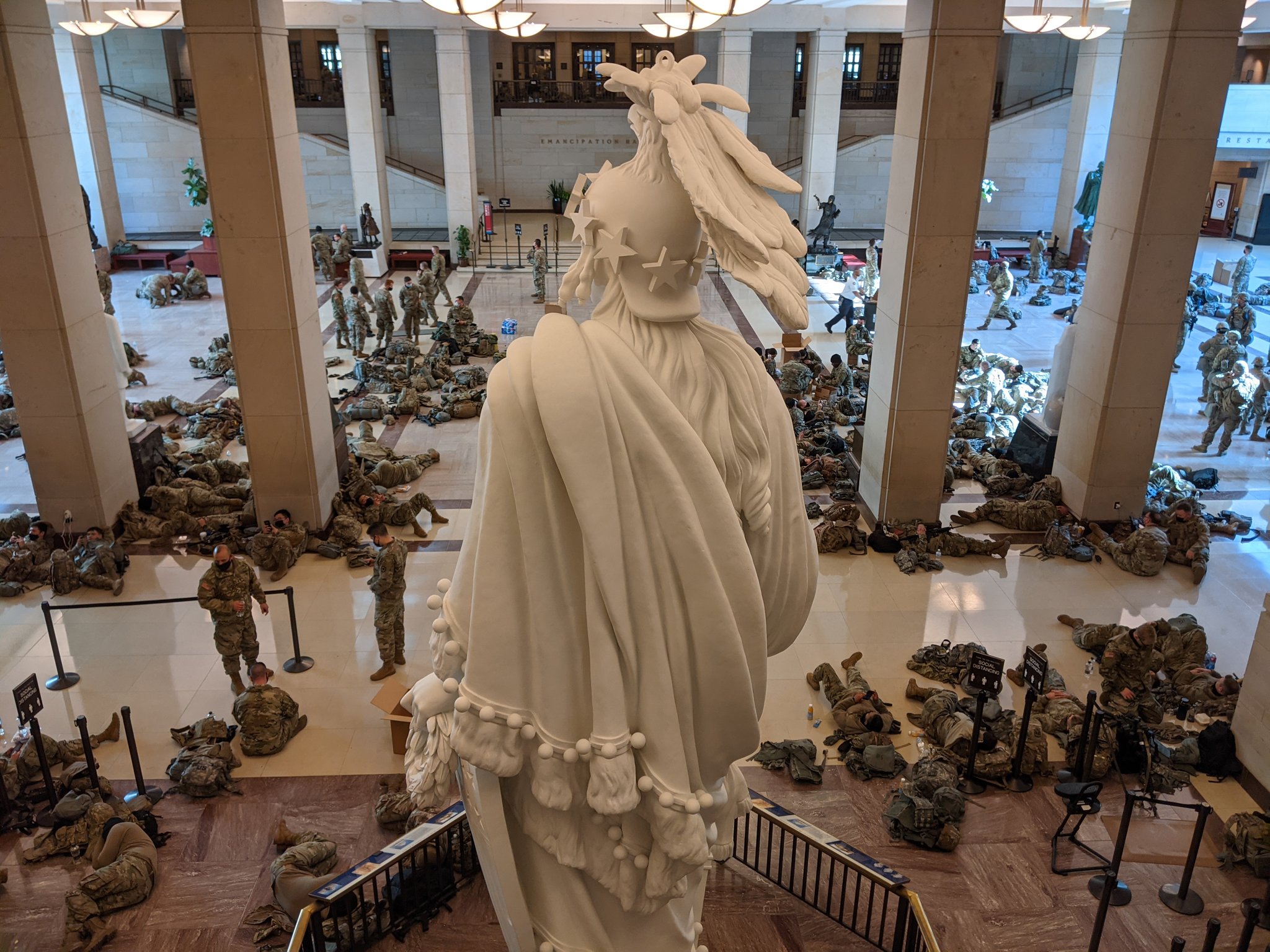 High Quality National Guard protecting the Capitol from trumpists Blank Meme Template