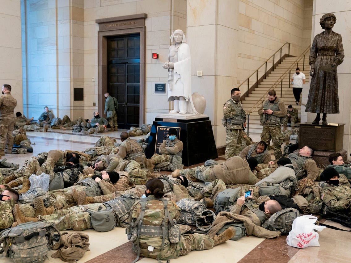 National Guard protecting the Capitol from trumpists Blank Meme Template