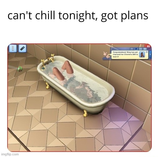 My sim decided to take a bath fully clothed. : r/Sims4
