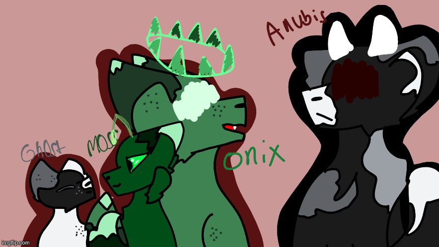 Her mother: Onix, Her father: Anubis, Her sister: Gh0st | image tagged in m0ss | made w/ Imgflip meme maker