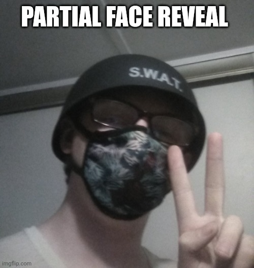 I don't usually do face reveals, but when I do, I do 'em partially. | PARTIAL FACE REVEAL | image tagged in face reveal | made w/ Imgflip meme maker