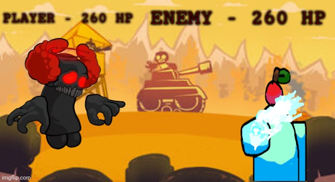 Cyan_Official: The Game Sneek Peek 2 | PLAYER - 260 HP; ENEMY - 260 HP | image tagged in tankman background | made w/ Imgflip meme maker