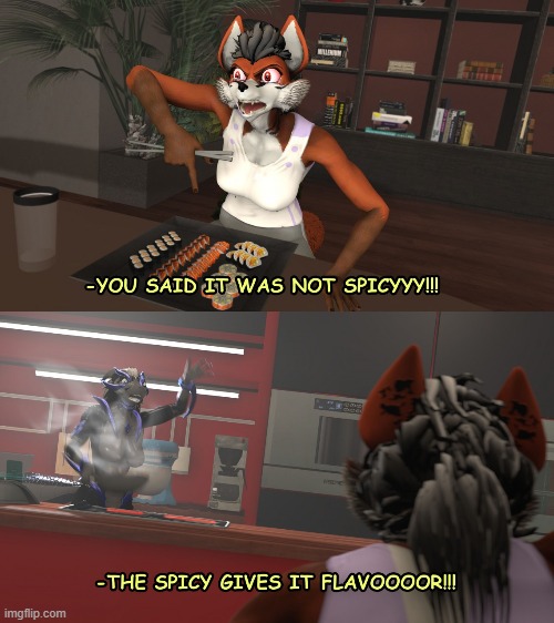 You can never stop a chef from doing it's job. xD (By Mrwarfaremachine) | image tagged in furry,comics/cartoons,memes,funny | made w/ Imgflip meme maker