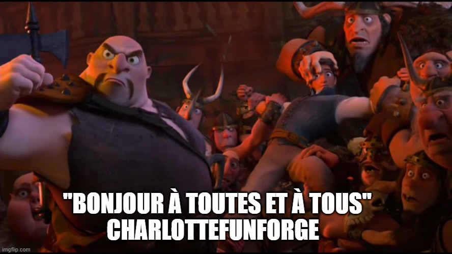"BONJOUR À TOUTES ET À TOUS"             CHARLOTTEFUNFORGE | made w/ Imgflip meme maker
