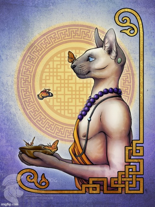 Añjali Mudrā (By SpartaDog) | image tagged in furry,beautiful,artwork,buddhism,peace | made w/ Imgflip meme maker