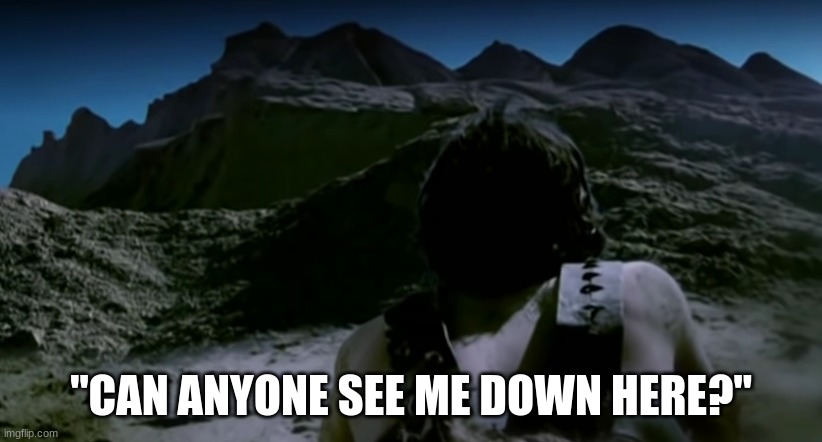 "CAN ANYONE SEE ME DOWN HERE?" | made w/ Imgflip meme maker