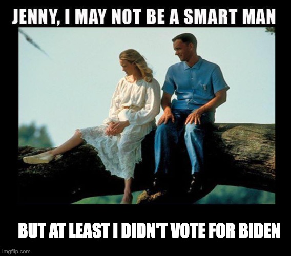 Smarter than 70,000,000 Libs | BUT AT LEAST I DIDN'T VOTE FOR BIDEN | image tagged in biden,forrest,run forrest run | made w/ Imgflip meme maker