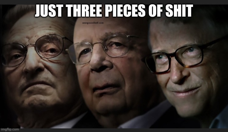 Who died and made these three kings of the universe? | JUST THREE PIECES OF SHIT | image tagged in memes | made w/ Imgflip meme maker