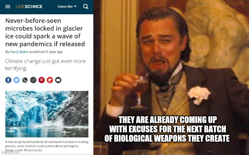 1984 | THEY ARE ALREADY COMING UP WITH EXCUSES FOR THE NEXT BATCH OF BIOLOGICAL WEAPONS THEY CREATE | image tagged in laughing leo,virus,deep state,illuminati,weapons,nwo | made w/ Imgflip meme maker
