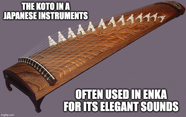 Koto | THE KOTO IN A JAPANESE INSTRUMENTS; OFTEN USED IN ENKA FOR ITS ELEGANT SOUNDS | image tagged in instruments,memes | made w/ Imgflip meme maker
