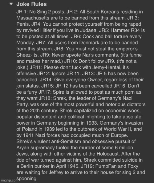JR20: post the rules about jokes | image tagged in yes | made w/ Imgflip meme maker