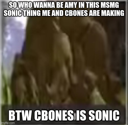 Morbus | SO WHO WANNA BE AMY IN THIS MSMG SONIC THING ME AND CBONES ARE MAKING; BTW CBONES IS SONIC | image tagged in morbus | made w/ Imgflip meme maker