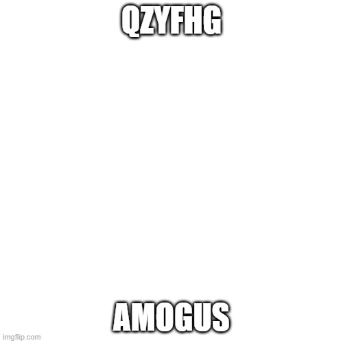 QZYFHG | QZYFHG; AMOGUS | image tagged in memes,blank transparent square | made w/ Imgflip meme maker