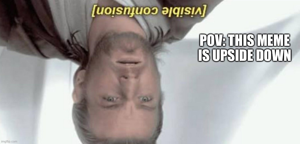 *confusion* |  POV: THIS MEME IS UPSIDE DOWN | image tagged in visible confusion | made w/ Imgflip meme maker