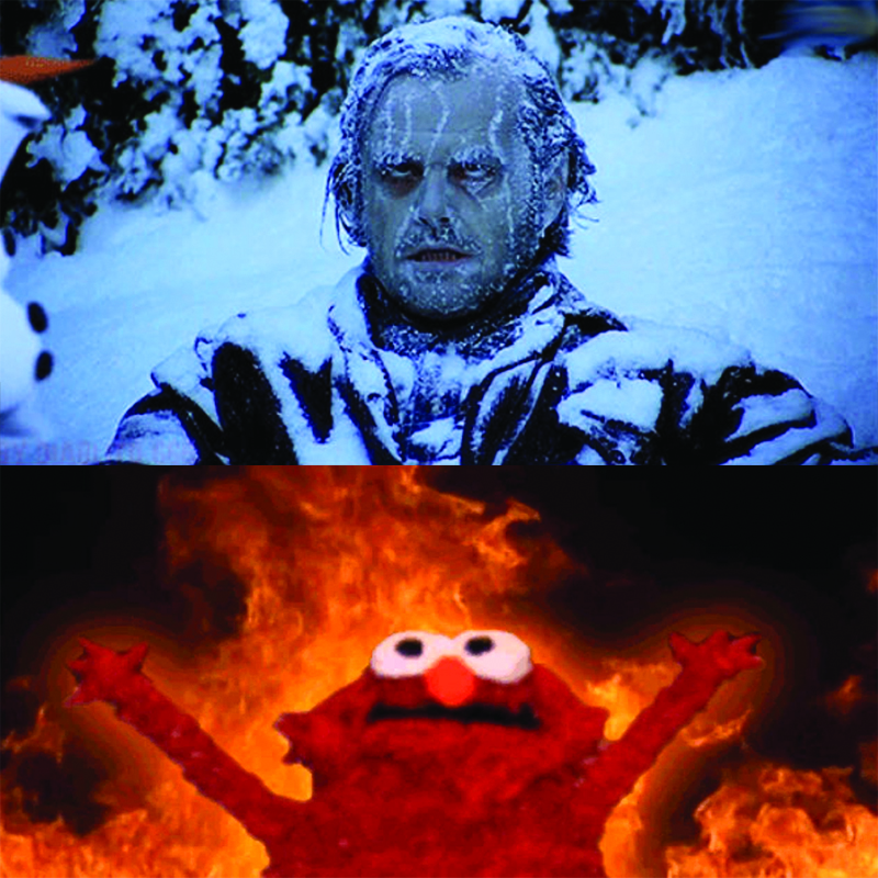 High Quality Cold vs Hot Blank Meme Template