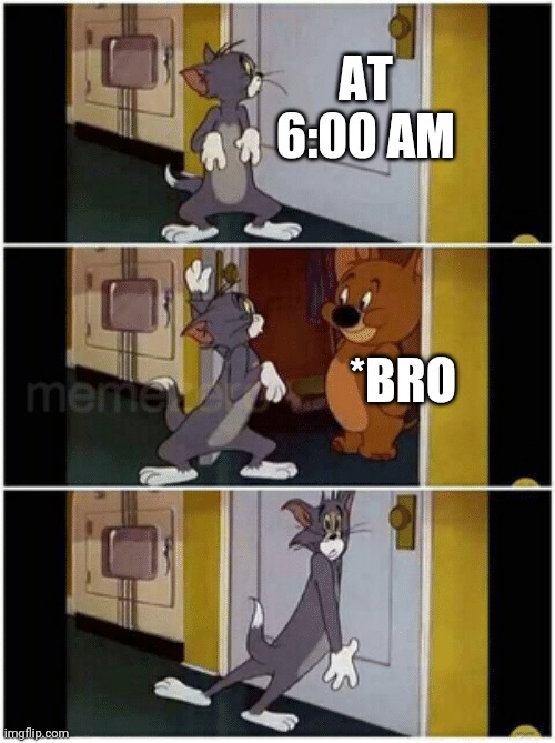 AT 6:00 AM; *BRO | made w/ Imgflip meme maker