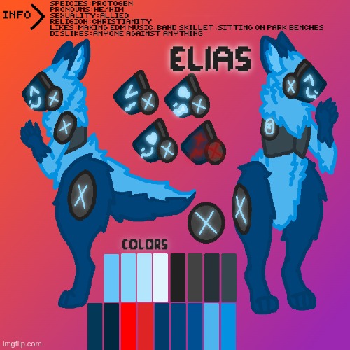 Elias ref sheet by Fangthelesbian on pixilart | image tagged in elias ref sheet by fangthelesbian on pixilart | made w/ Imgflip meme maker