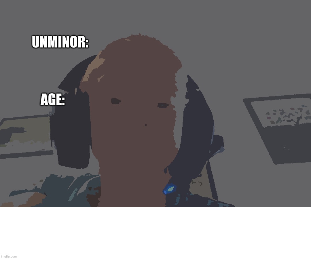 unminor | UNMINOR:; AGE: | image tagged in unminor | made w/ Imgflip meme maker