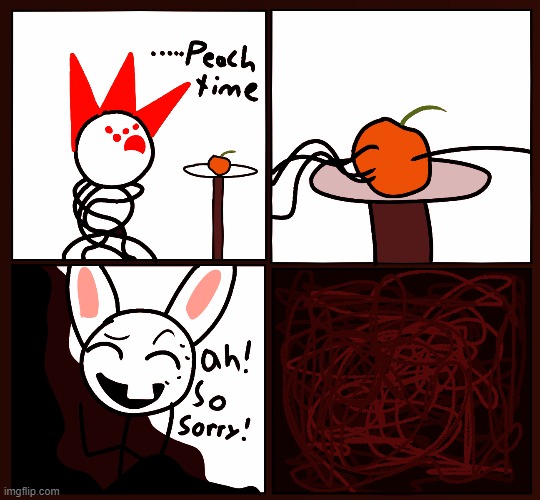 never interrupt peach time | image tagged in bunni | made w/ Imgflip meme maker