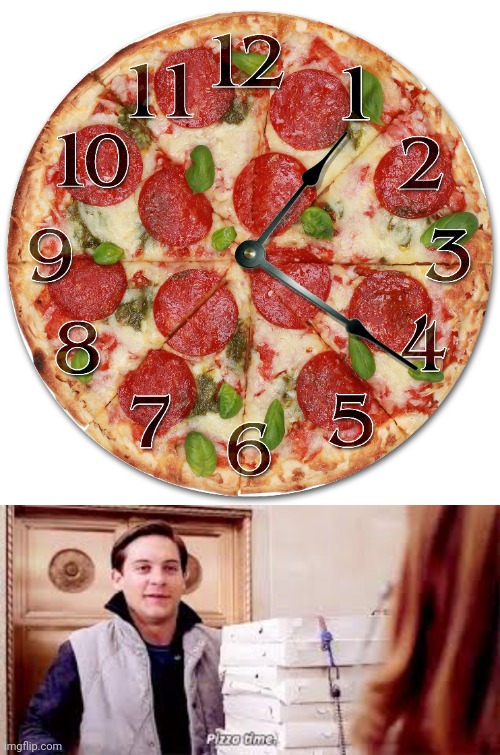 Pizza wall clock | image tagged in pizza time,pizzas,pizza,memes,clocks,clock | made w/ Imgflip meme maker