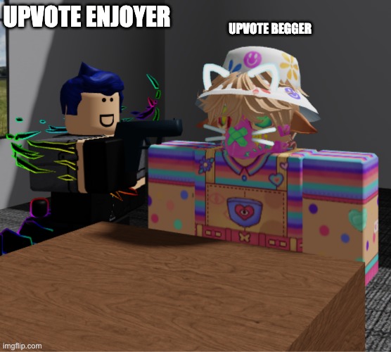 Stop upvote begging | UPVOTE ENJOYER; UPVOTE BEGGER | image tagged in nothing | made w/ Imgflip meme maker