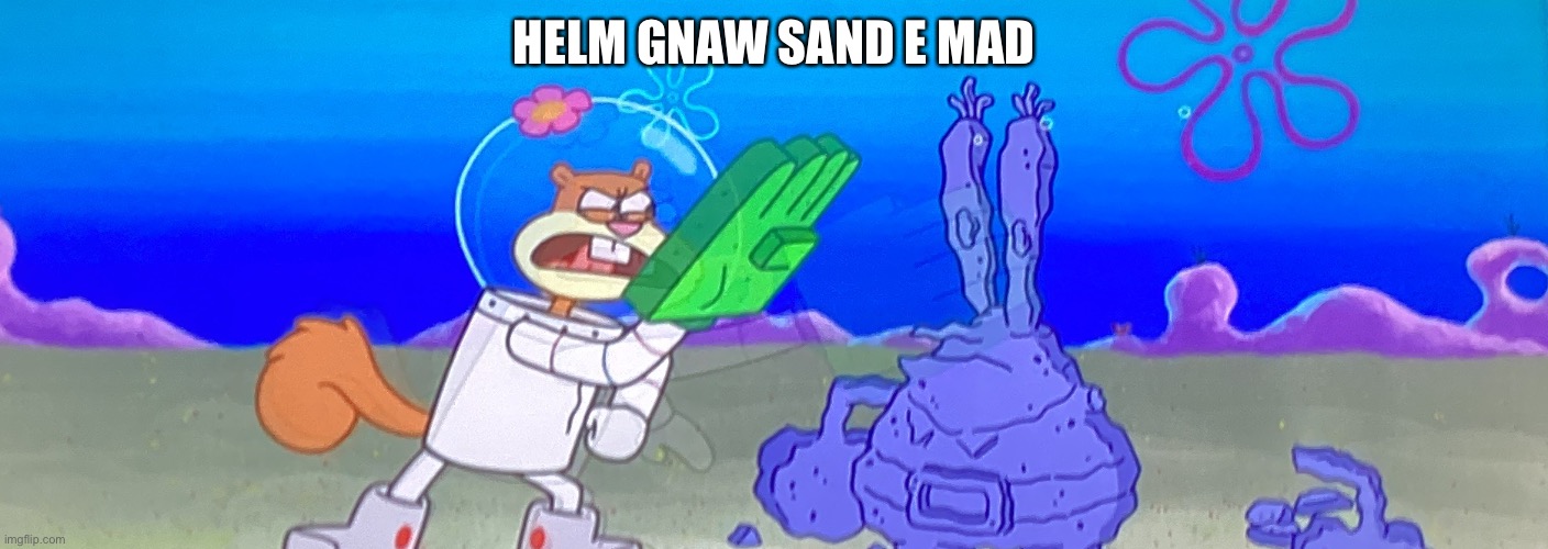 HELM GNAW SAND E MAD | made w/ Imgflip meme maker
