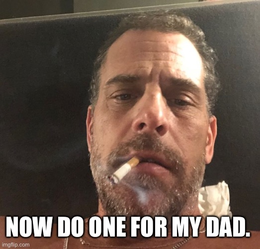 Hunter Biden | NOW DO ONE FOR MY DAD. | image tagged in hunter biden | made w/ Imgflip meme maker