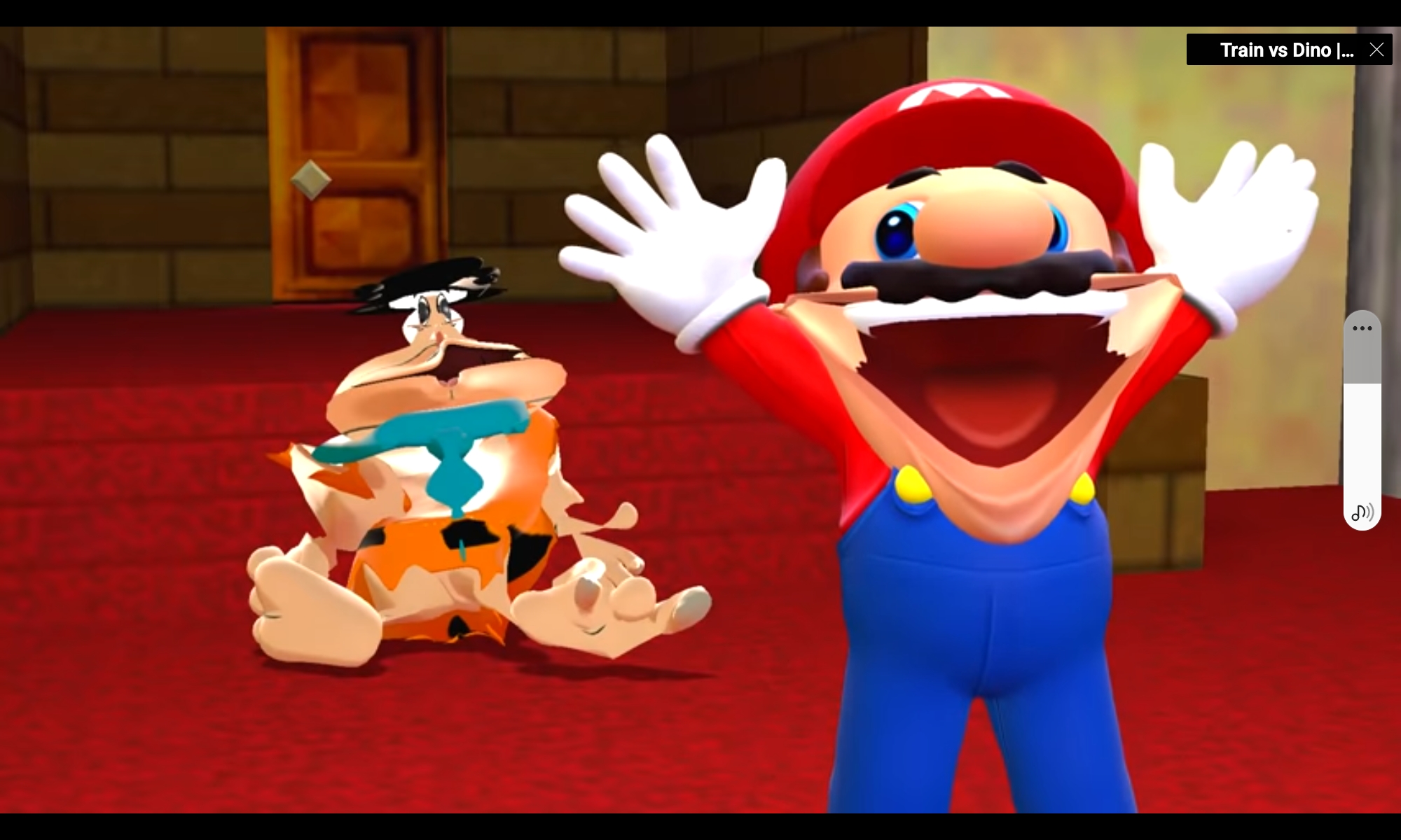 Mr flintstone and mario Blank Meme Template