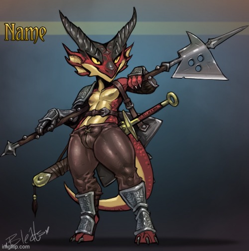 Now that just looks badass. (By goat-kid) | image tagged in furry,femboy,cute,dungeons and dragons | made w/ Imgflip meme maker