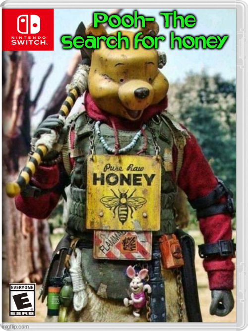 Pooh- The search for honey | image tagged in nintendo switch | made w/ Imgflip meme maker