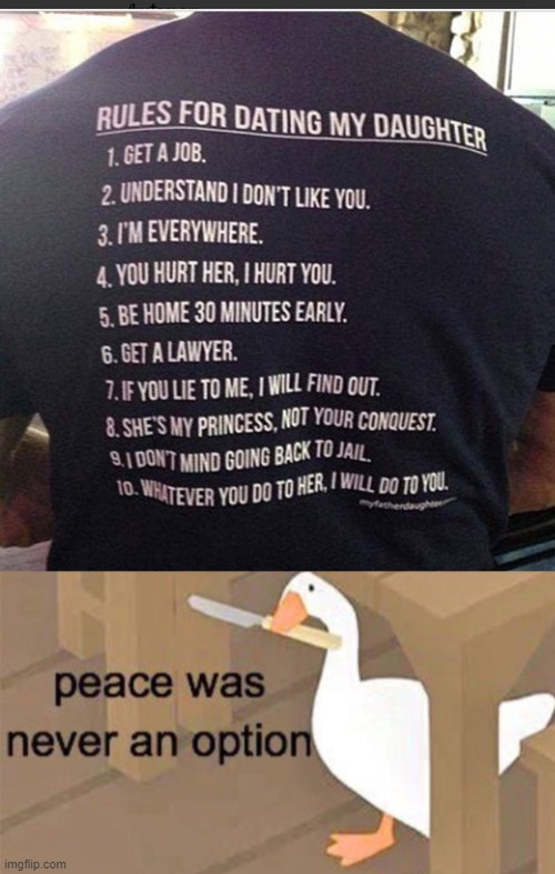 image tagged in untitled goose peace was never an option | made w/ Imgflip meme maker