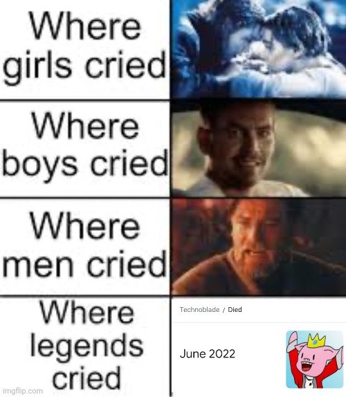 Where Legends Cried | image tagged in where legends cried,rip,technoblade | made w/ Imgflip meme maker