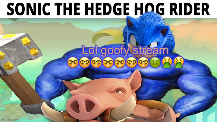 This is a cry for help | Lol goofy stream 🤓🤓🤓🤓🤓🤓🤓🤢🤮🤮 | image tagged in sonic da hedge hog rida | made w/ Imgflip meme maker