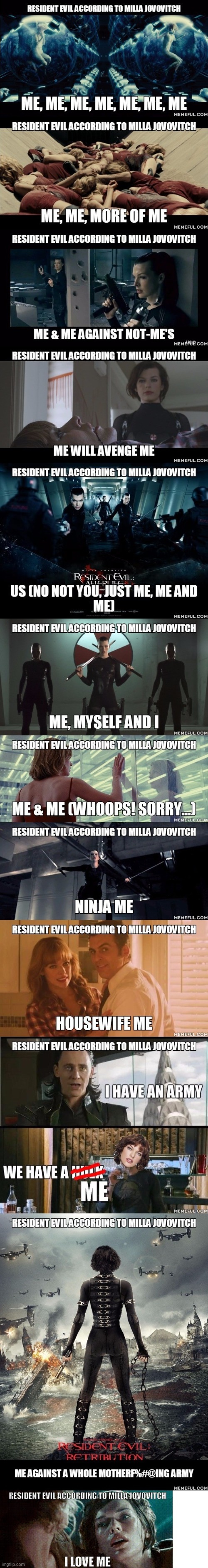 Resident Evil according to Mila Jovovich | image tagged in resident evil,funny,meme,dank | made w/ Imgflip meme maker