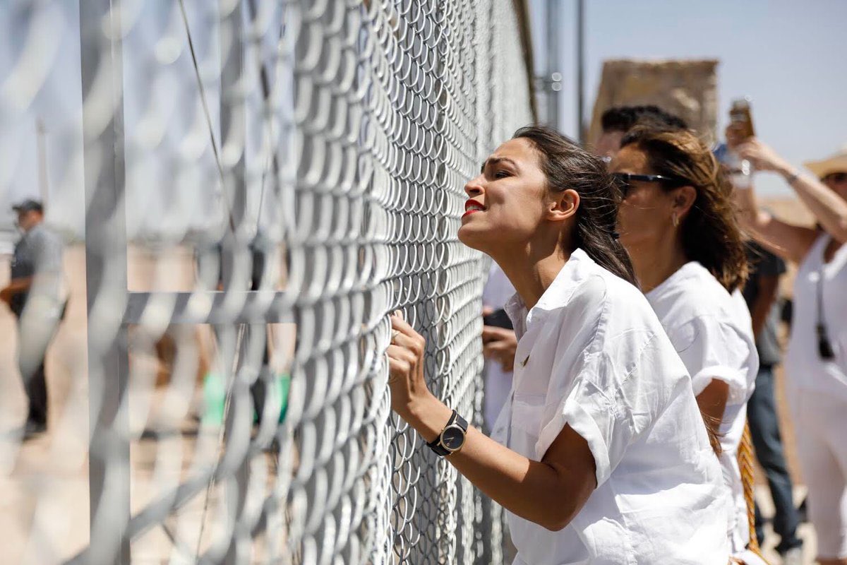 AOC at the border Blank Meme Template