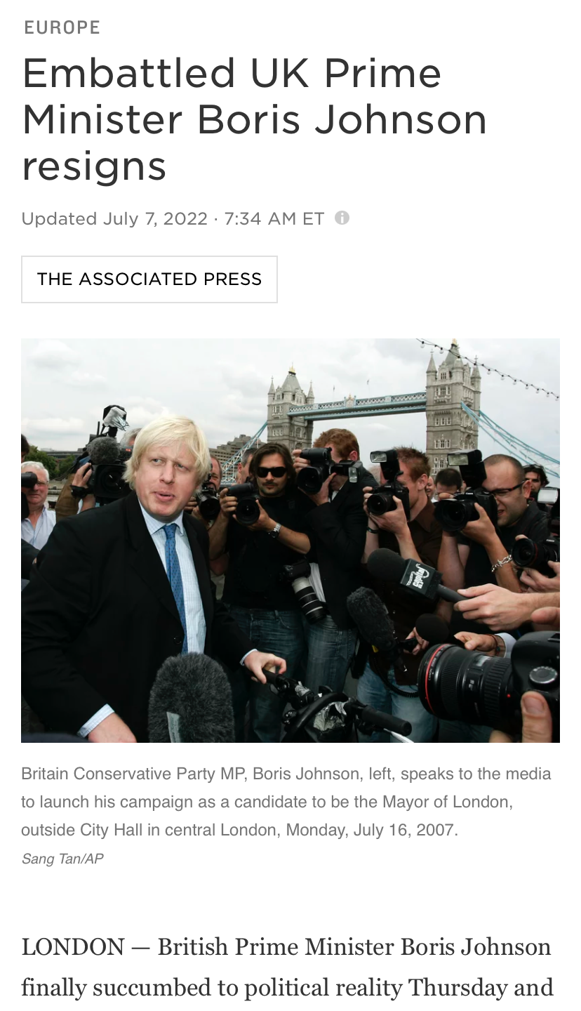 Boris Johnson resigns Blank Meme Template