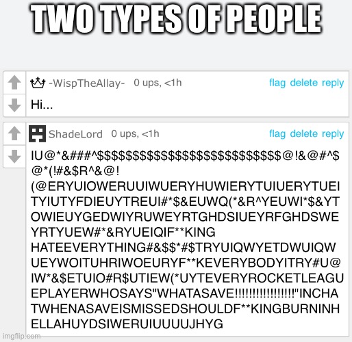 TWO TYPES OF PEOPLE | made w/ Imgflip meme maker