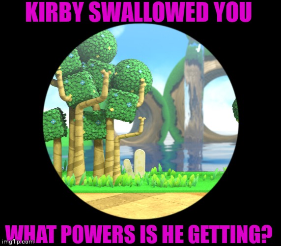 Kirby swallowed you Blank Meme Template