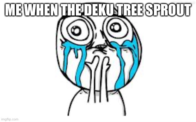 Just thought of this meme, also THE SHADOW TEMPLE IS MAKING ME VERY ANGY | ME WHEN THE DEKU TREE SPROUT | image tagged in memes,crying because of cute | made w/ Imgflip meme maker