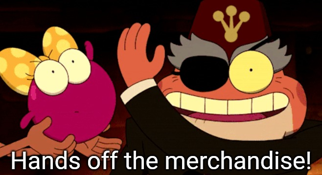 Hands off the merchandise Blank Meme Template